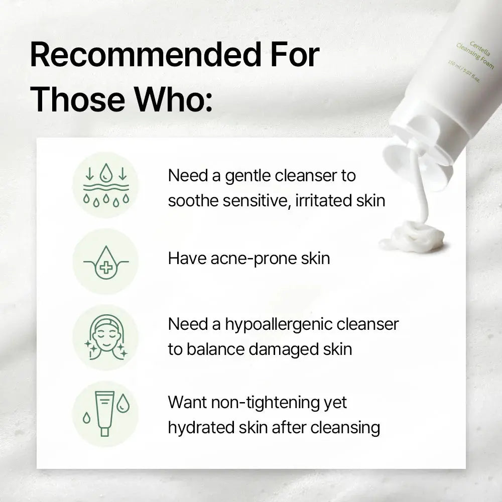 Centella Foam Cleanser - Mixsoon | Nettoyant Moussant Apaisant à la Centella Asiatica Mix soon