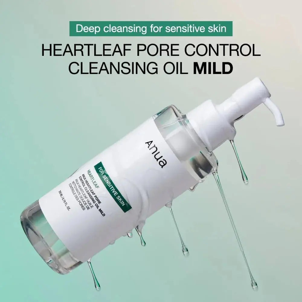 Heartleaf Pore Control Cleansing Oil Mild - Anua | Huile Nettoyante Douce Réductrice de Pores ANUA
