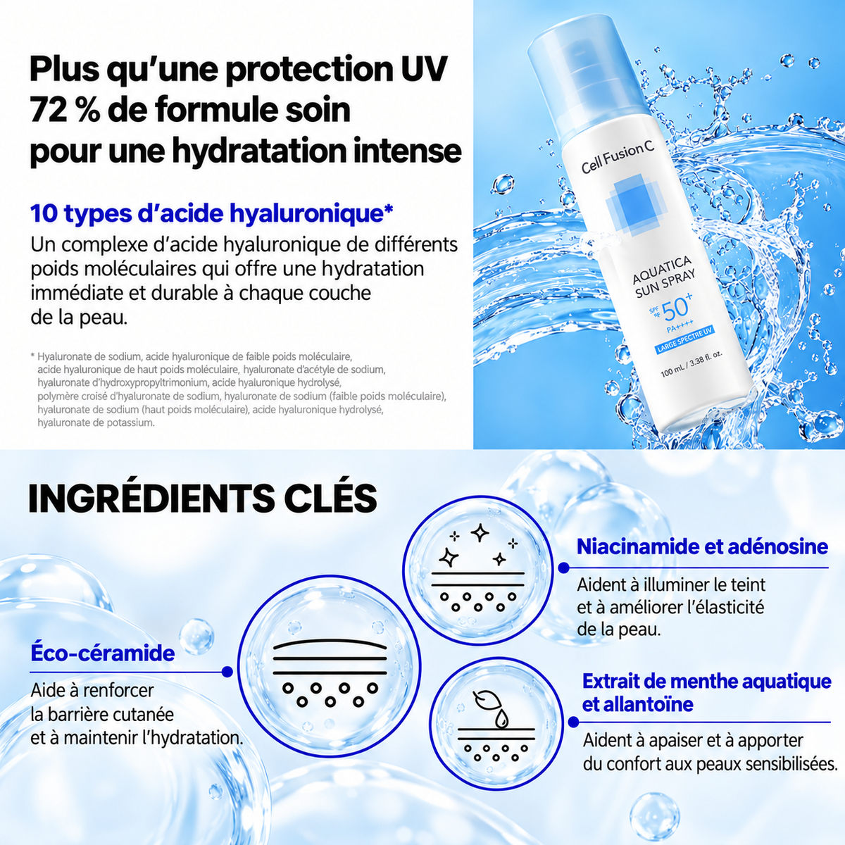 CELL FUSION C – Aquatica Sun Spray 100ml – vue 2