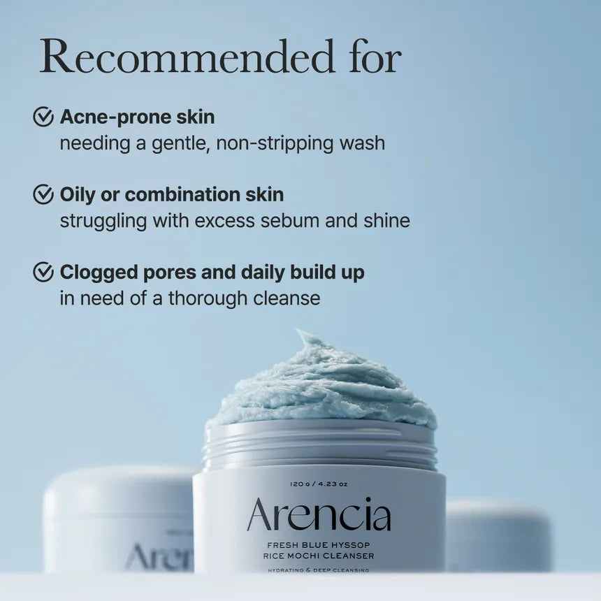 ARENCIA – Fresh Blue Hyssop Rice Mochi Cleanser