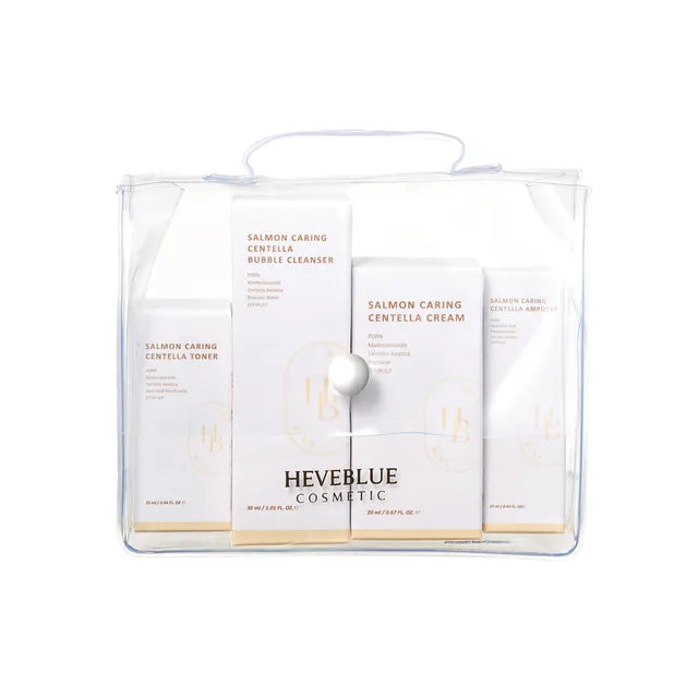 HEVEBLUE – Salmon Caring Centella Special Travel Kit Bag Set