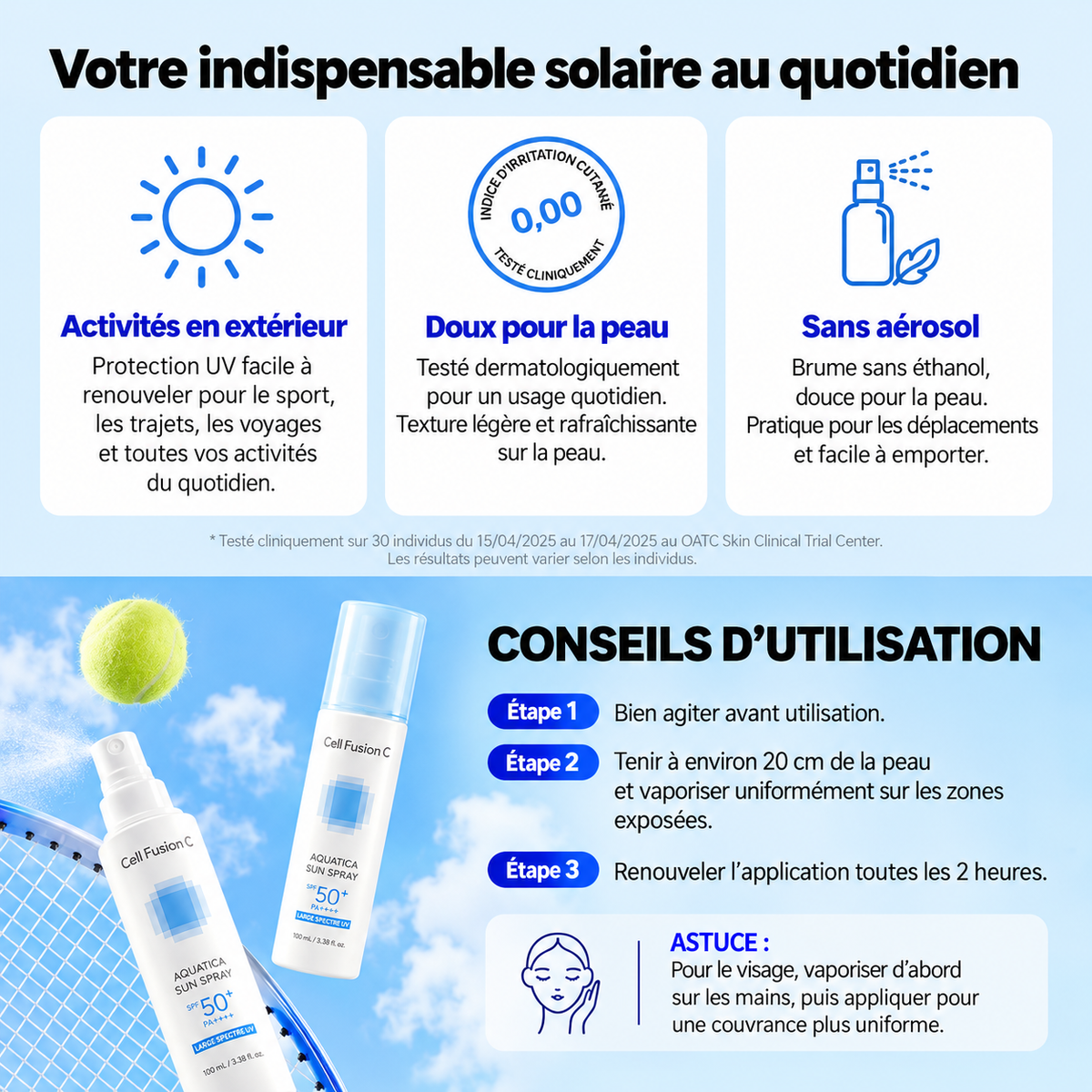 CELL FUSION C – Aquatica Sun Spray 100ml – vue 3