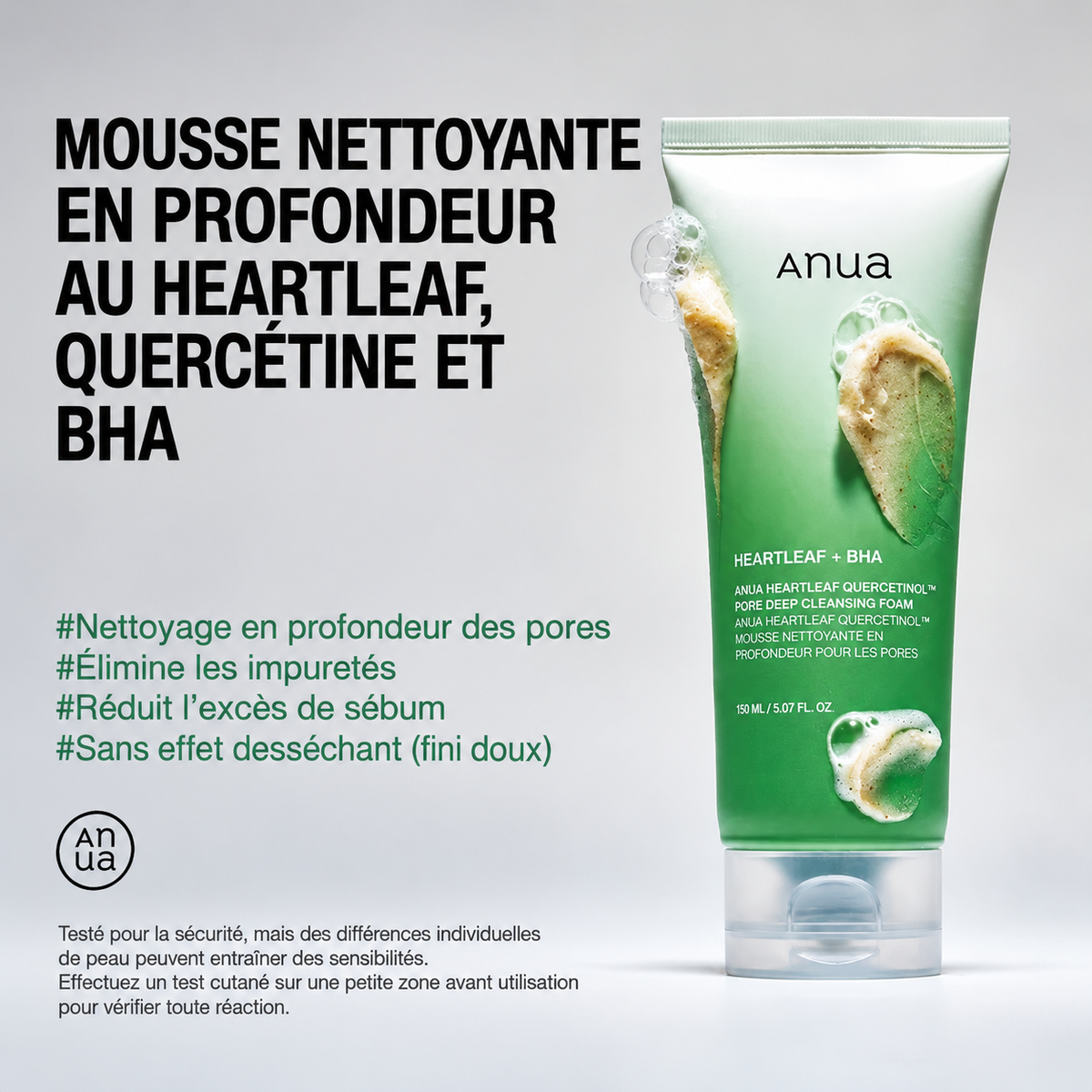 ANUA – Heartleaf Quercetinol Pore Deep Cleansing Foam – vue 2