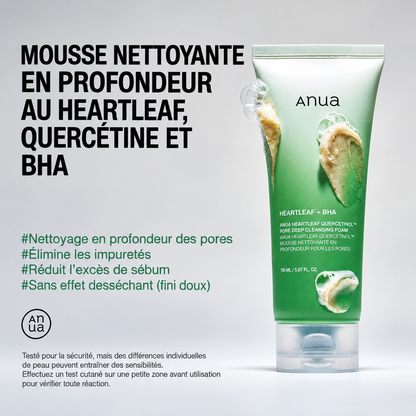 ANUA – Heartleaf Quercetinol Pore Deep Cleansing Foam – vue 2