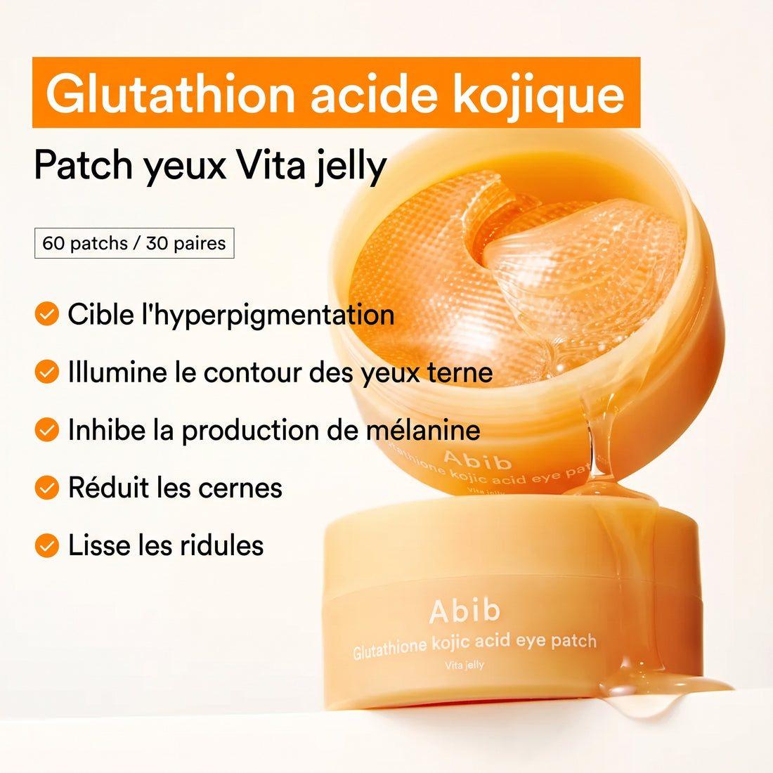 ABIB – Glutathione Kojic Acid Eye Patch Vita Jelly (60 patches) – vue 2
