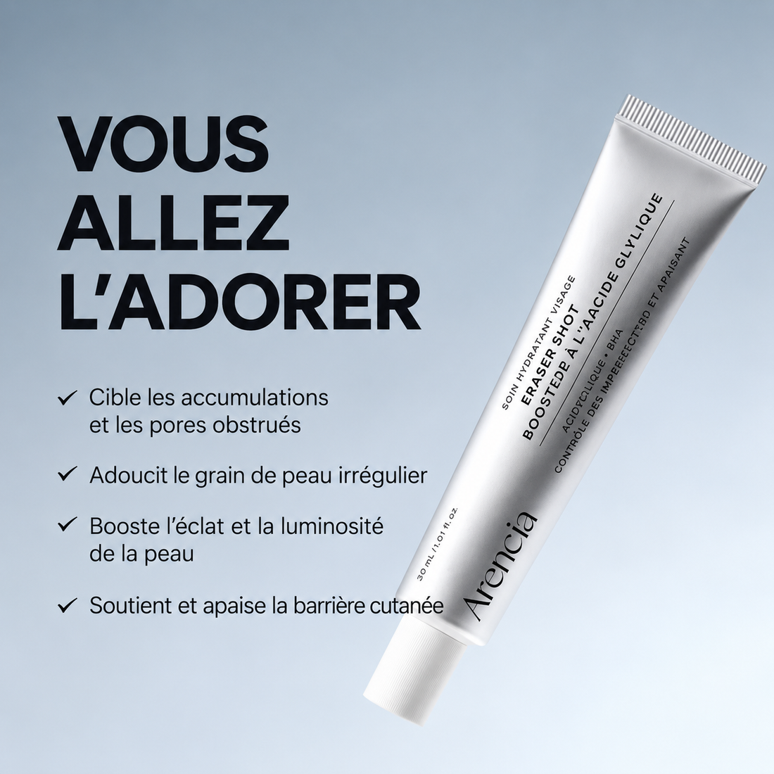 ARENCIA – Eraser Shot Glycolic Acid Booster 30ml – vue 2